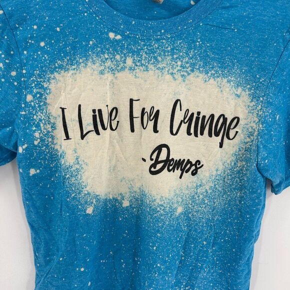 Demps I Live For Cringe Blue and White T Shirt Size Small - Picture 3 of 7